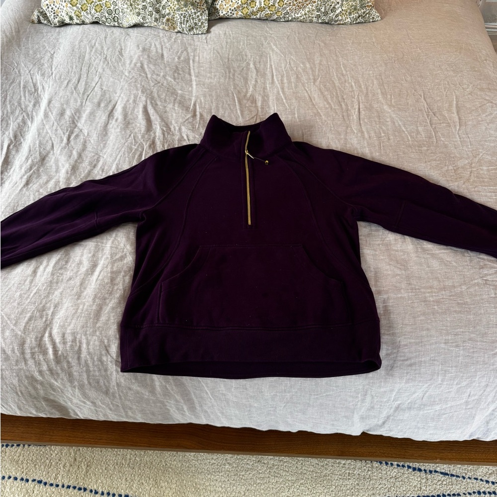 Lululemon pull over m/l plum (small stain) see pics